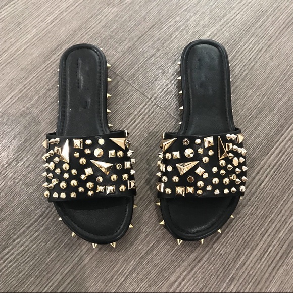 Best Seller Gioni spiked studded black sandals - Picture 8 of 8